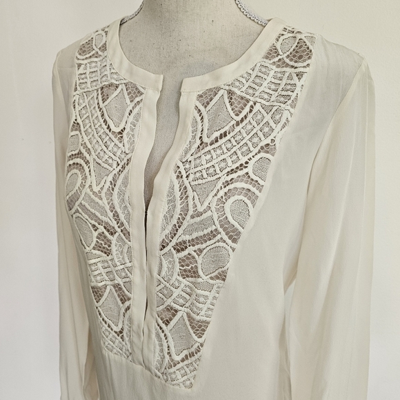Twelfth Street by Cynthia Vincent "Both Sides Now" Lace Bib Blouse - Picture 3 of 12